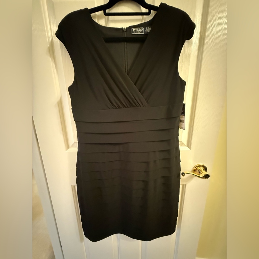 American Living Black Ruched Sheath Midi Dress NEW WITH TAGS